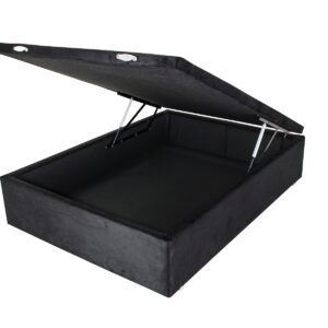 BOX  BAU SUEDE PRETO CASAL 138 188x44cm