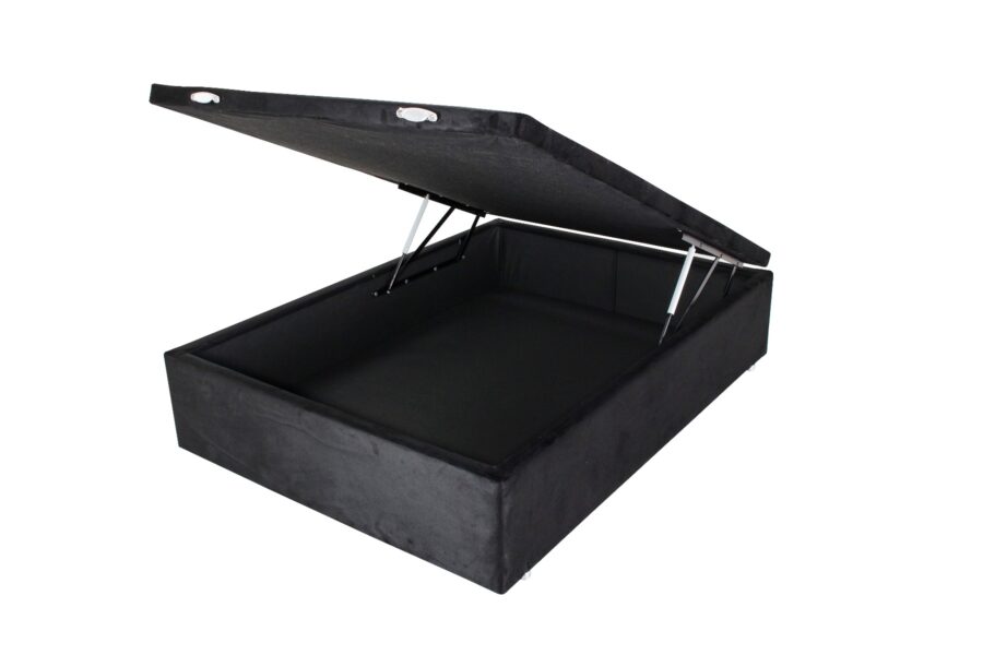 BOX  BAU SUEDE PRETO CASAL 138 188x44cm