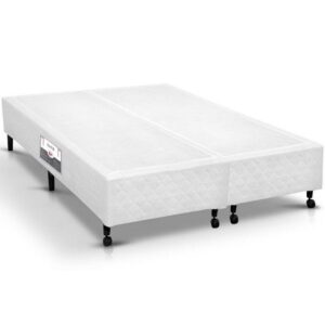 Cama Box Simples Castor King Poli Branco 180x200x27cm