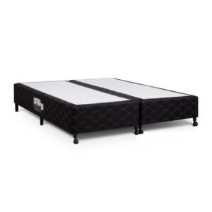 Cama Box Simples Castor Queen Poli Preto 158x198x27cm