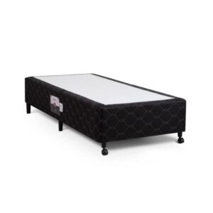 Cama Box Simples Castor Solteiro Poli Preto 100x200x27cm